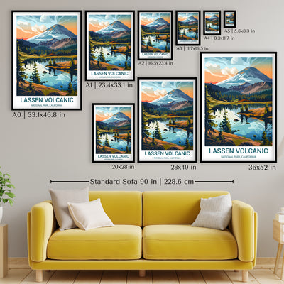 Lassen Volcanic National Park Poster – California Volcano Retro Wall Art - Wanderlust Posters