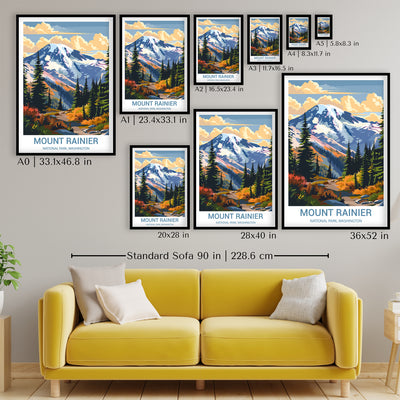 Mount Rainier National Park Poster – Vintage Cascade Mountain Wall Art - Wanderlust Posters