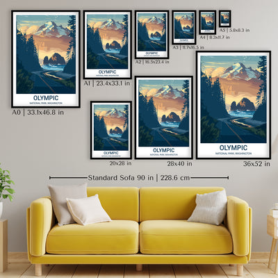 Olympic National Park Poster – Coastal Vintage Washington Wall Art - Wanderlust Posters