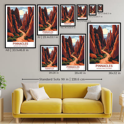 Pinnacles National Park Poster – Vintage California Rock Formations Wall Art - Wanderlust Posters
