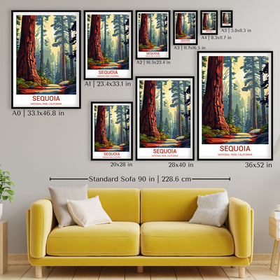 Sequoia National Park Poster – Giant Redwood Trees Print - Wanderlust Posters