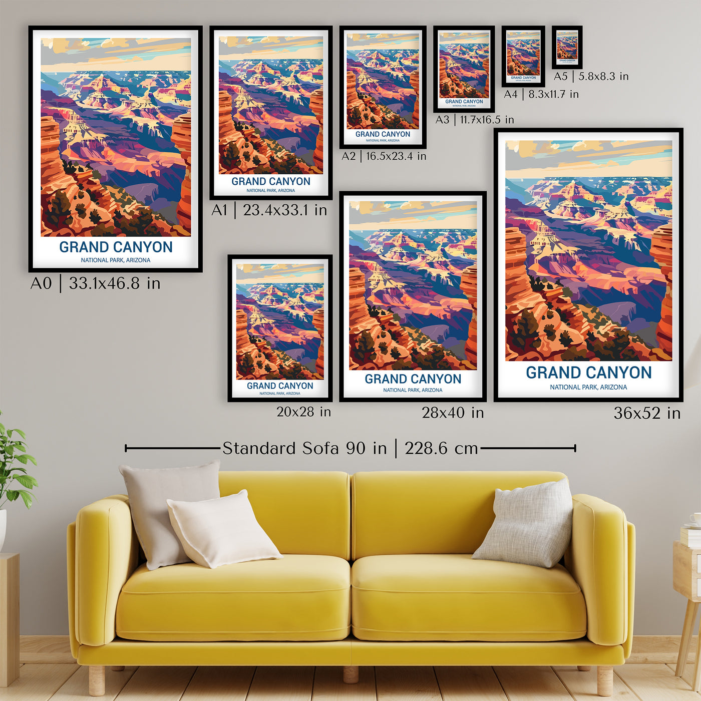 Grand Canyon National Park Poster – Vintage Arizona Desert Wall Art - Wanderlust Posters