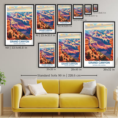 Grand Canyon National Park Poster – Vintage Arizona Desert Wall Art - Wanderlust Posters