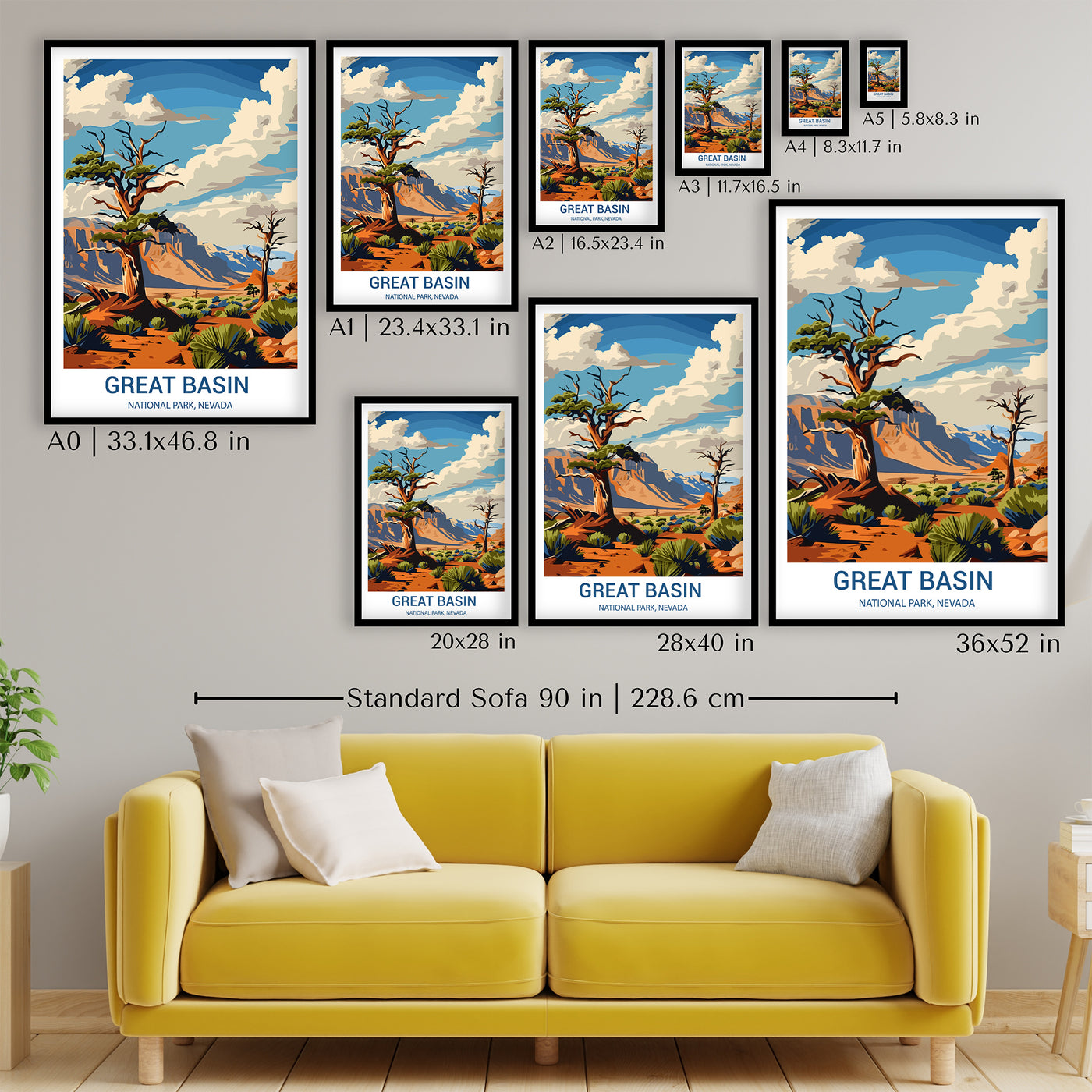 Great Basin National Park Poster – Retro Nevada Desert Wall Art Print - Wanderlust Posters