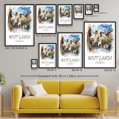 Beit Lahia, Palestine - Watercolor Street Scene - Travel Destinations Poster