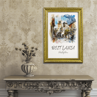 Beit Lahia, Palestine - Watercolor Street Scene - Travel Destinations Poster