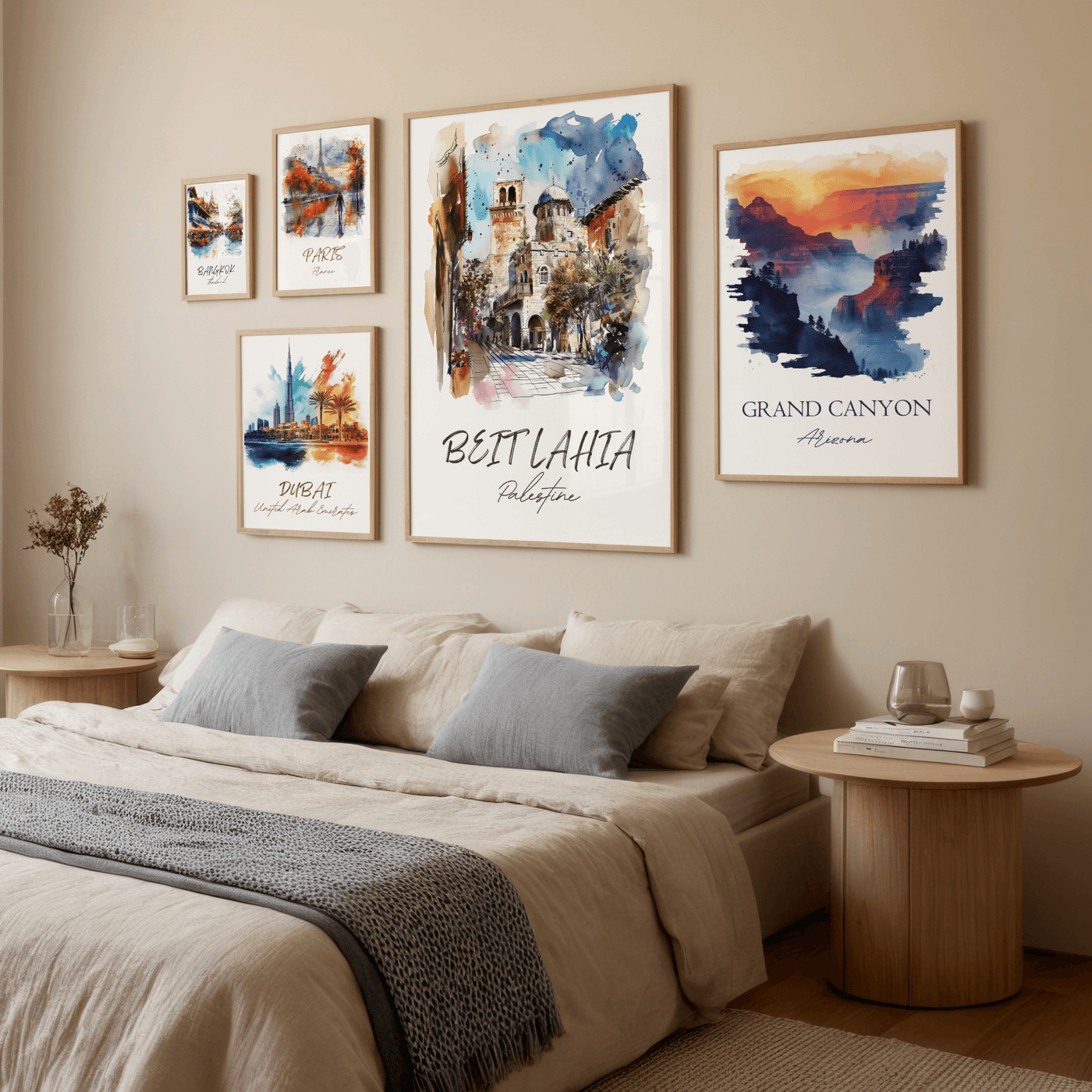 Beit Lahia, Palestine - Watercolor Street Scene - Travel Destinations Poster