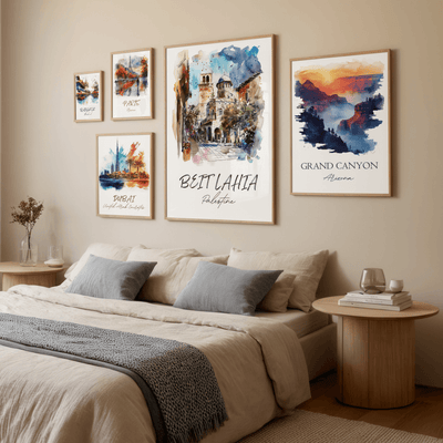 Beit Lahia, Palestine - Watercolor Street Scene - Travel Destinations Poster