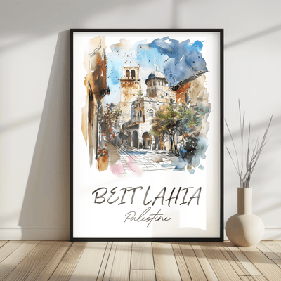 Beit Lahia, Palestine - Watercolor Street Scene - Travel Destinations Poster