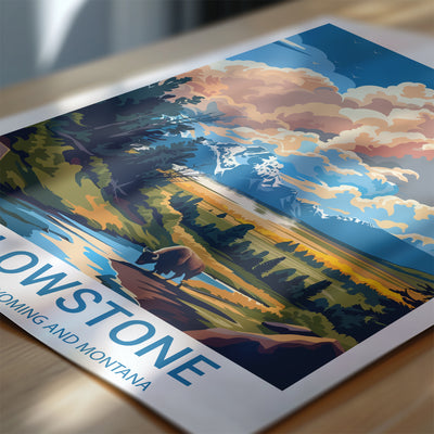Yellowstone National Park Poster – Vintage National Park Art Print - Wanderlust Posters