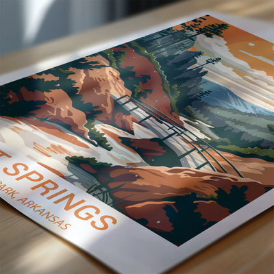 Hot Springs National Park Poster – Vintage Arkansas Forest Art Print - Wanderlust Posters