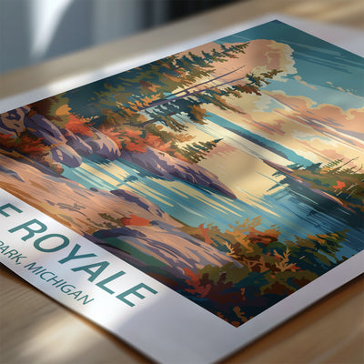 Isle Royale National Park Poster – Vintage Michigan Wilderness Print - Wanderlust Posters