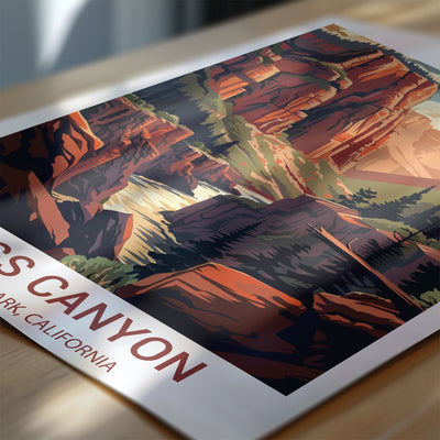 Kings Canyon National Park Poster – California Canyon Landscape Wall Print - Wanderlust Posters