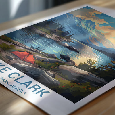 Lake Clark National Park Poster – Vintage Alaska Camping Wall Art - Wanderlust Posters