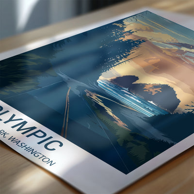 Olympic National Park Poster – Coastal Vintage Washington Wall Art - Wanderlust Posters
