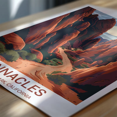 Pinnacles National Park Poster – Vintage California Rock Formations Wall Art - Wanderlust Posters