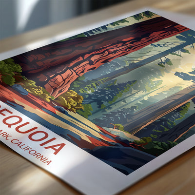 Sequoia National Park Poster – Giant Redwood Trees Print - Wanderlust Posters
