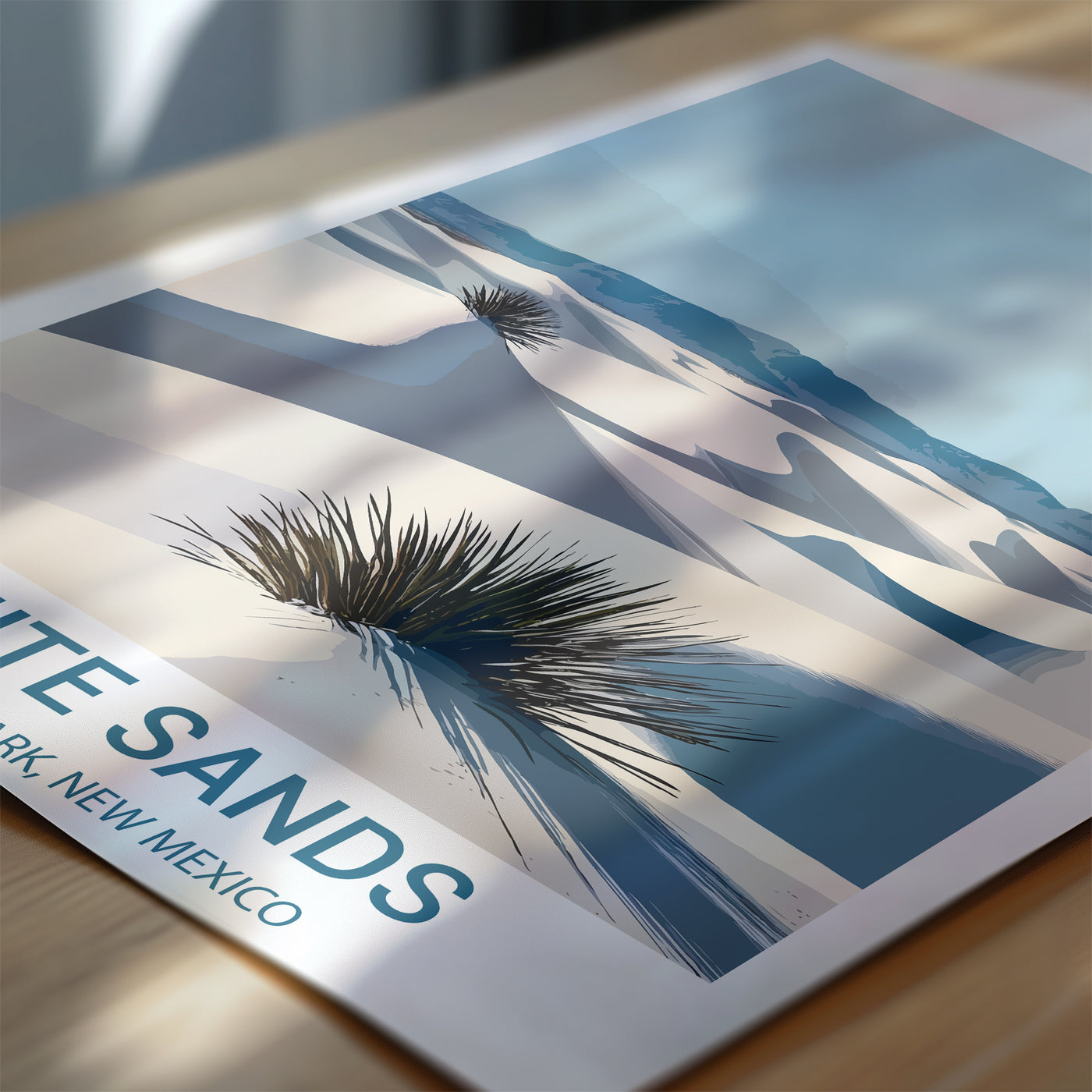 White Sands National Park Poster – Minimalist Desert Dunes Art - Wanderlust Posters