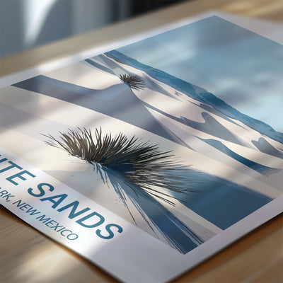 White Sands National Park Poster – Minimalist Desert Dunes Art - Wanderlust Posters