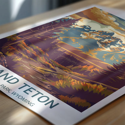 Grand Teton National Park Poster – Vintage-Style Wyoming Mountain Art - Wanderlust Posters