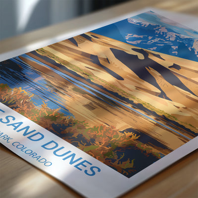 Great Sand Dunes National Park Poster – Vintage Colorado Landscape Print - Wanderlust Posters