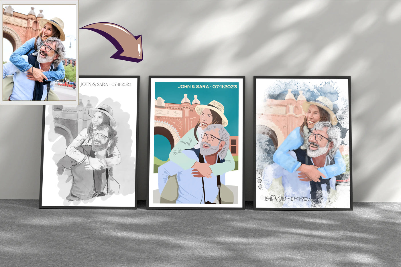 Personalized_Watercolor_Vintage_Framed_Poster