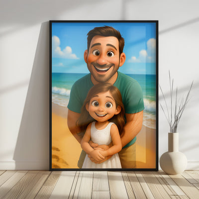 Individuelles Cartoon-Portrait-Poster – Wählen Sie Ihren Stil (Simpsons, Rick & Morty, Family Guy, Pixar)