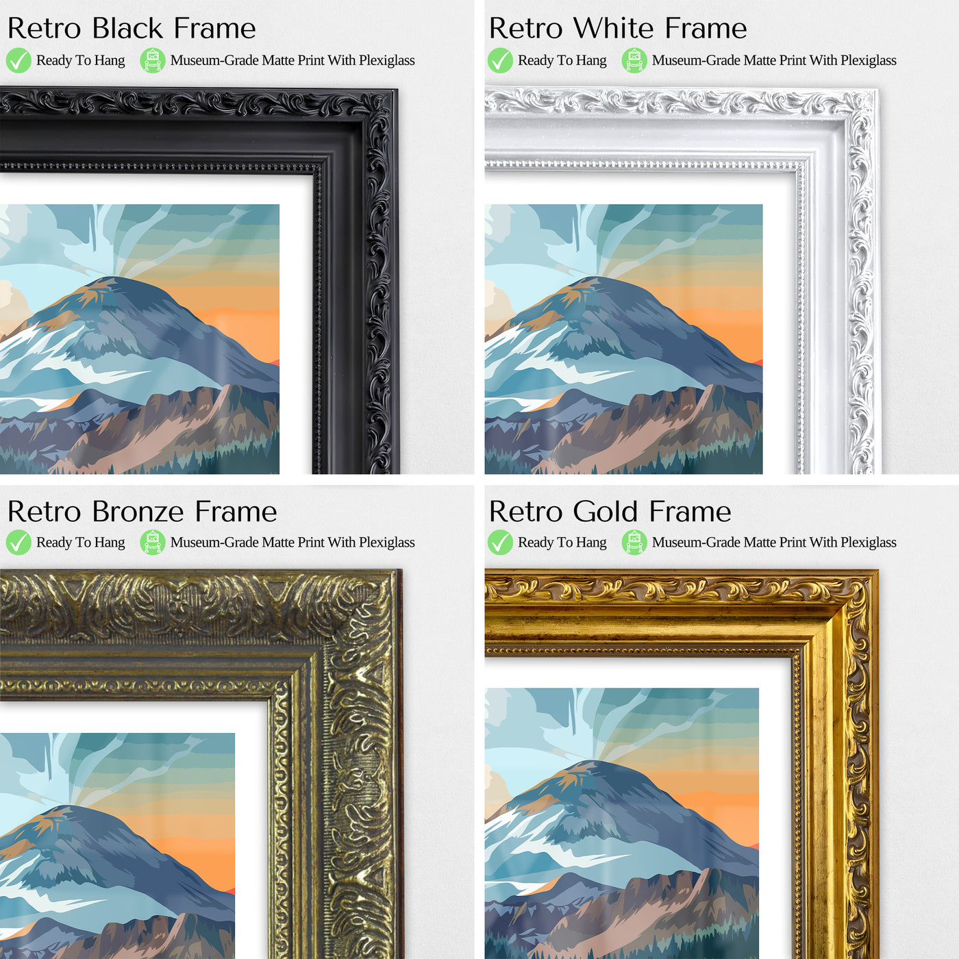 Lassen Volcanic National Park Poster – California Volcano Retro Wall Art - Wanderlust Posters