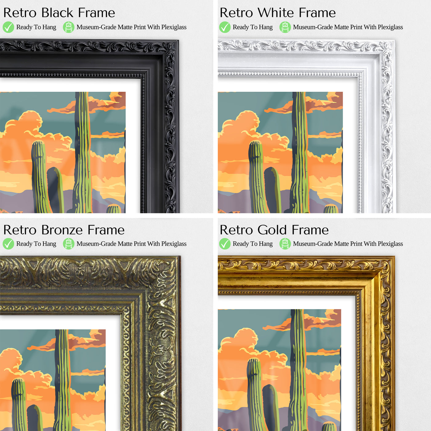 Saguaro National Park Poster – Arizona Desert Cactus Wall Art - Wanderlust Posters