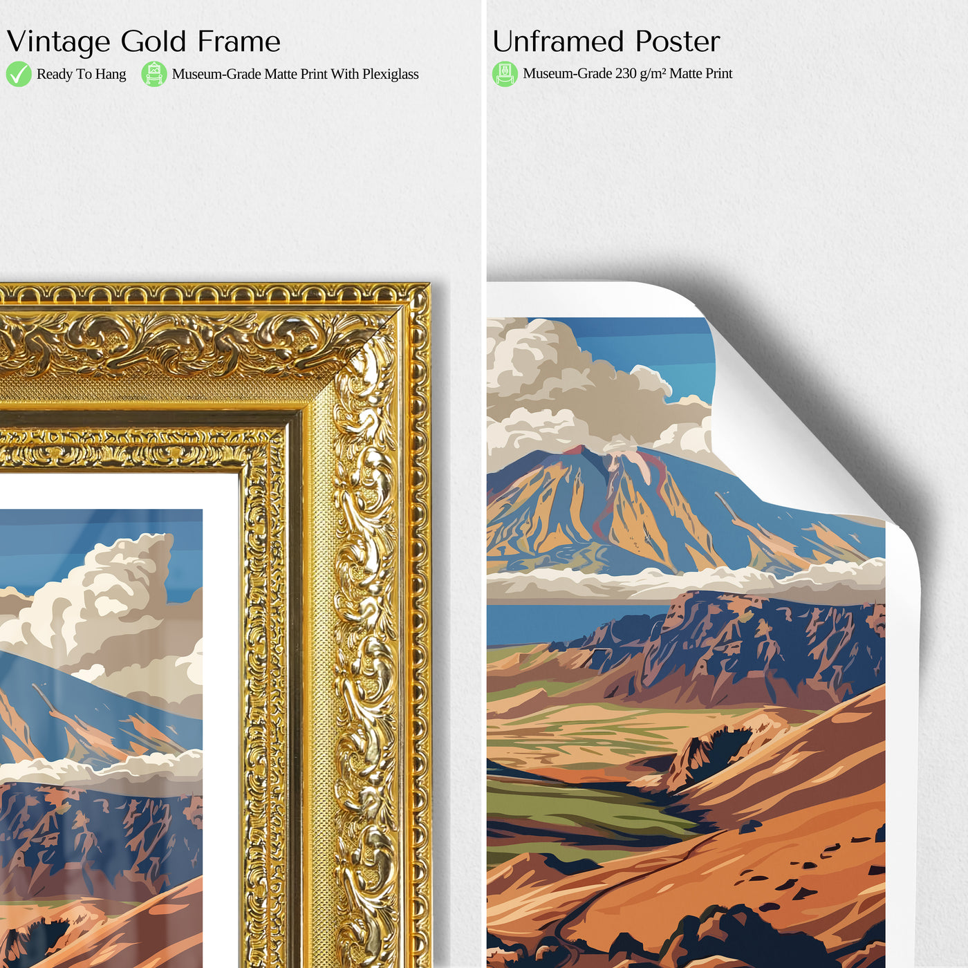 Haleakalā National Park Poster – Retro Hawaii Volcano Landscape Print - Wanderlust Posters