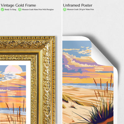 Indiana Dunes National Park Poster – Retro Beach Sunset Wall Art - Wanderlust Posters