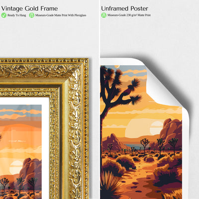 Joshua Tree National Park Poster – Desert Sunset Retro Wall Art - Wanderlust Posters