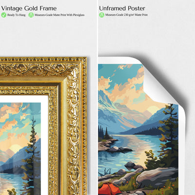 Lake Clark National Park Poster – Vintage Alaska Camping Wall Art - Wanderlust Posters
