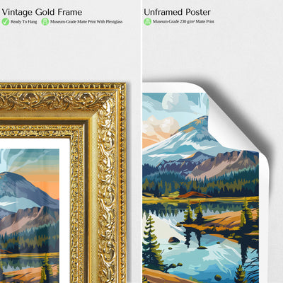 Lassen Volcanic National Park Poster – California Volcano Retro Wall Art - Wanderlust Posters