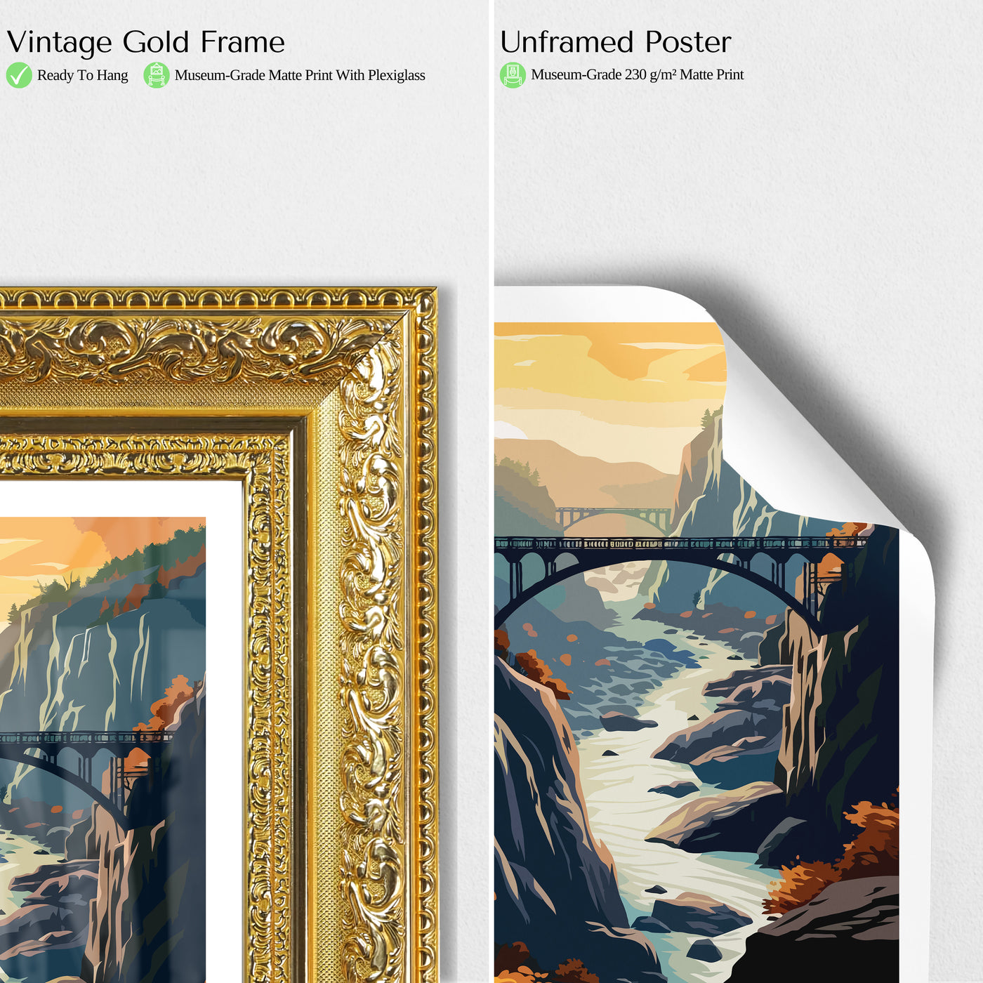 New River Gorge National Park Poster – Retro Appalachian Bridge Wall Art - Wanderlust Posters