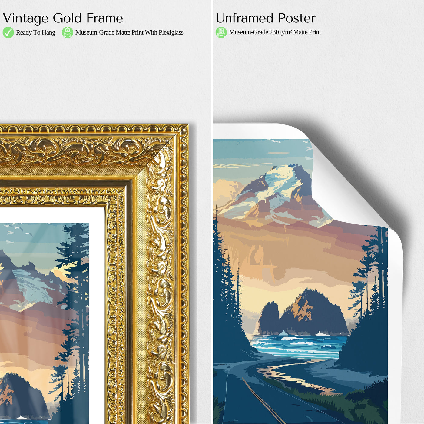 Olympic National Park Poster – Coastal Vintage Washington Wall Art - Wanderlust Posters
