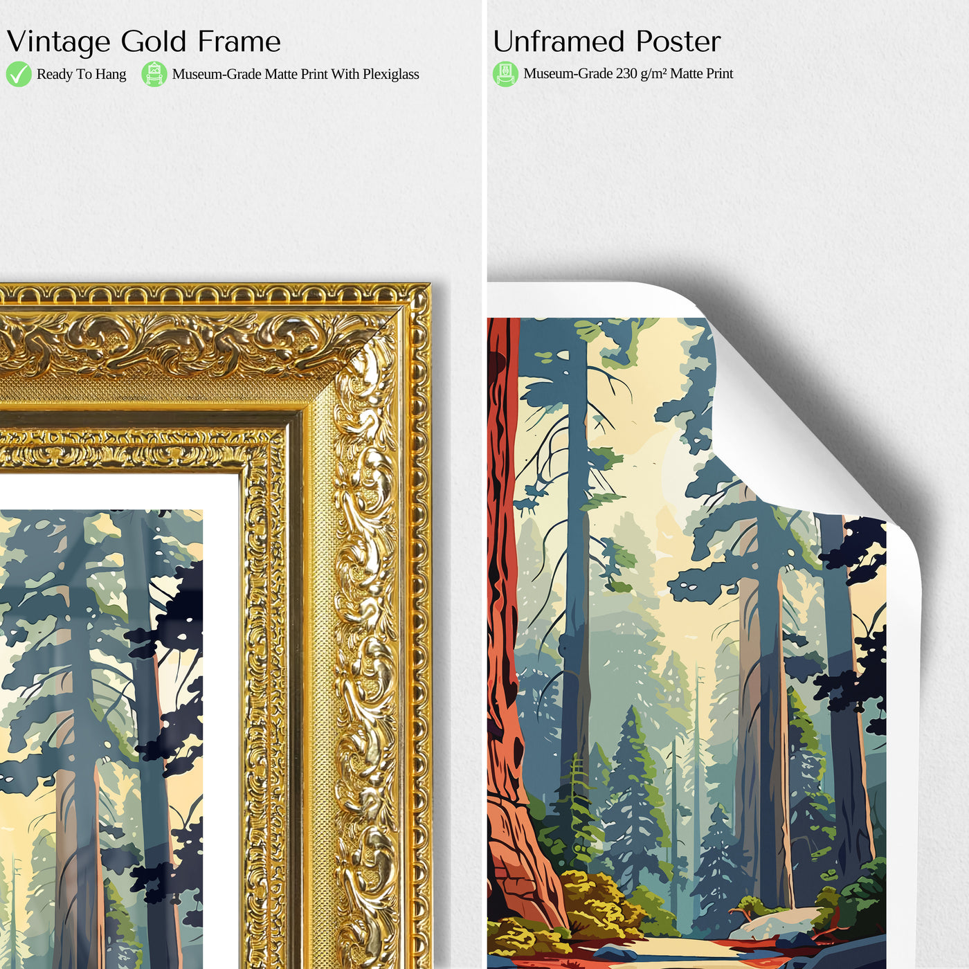 Sequoia National Park Poster – Giant Redwood Trees Print - Wanderlust Posters