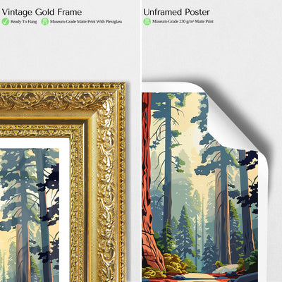 Sequoia National Park Poster – Giant Redwood Trees Print - Wanderlust Posters