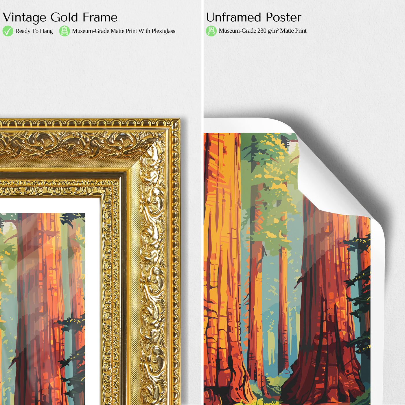 Redwood National Park Poster – Vintage Forest Wall Art - Wanderlust Posters