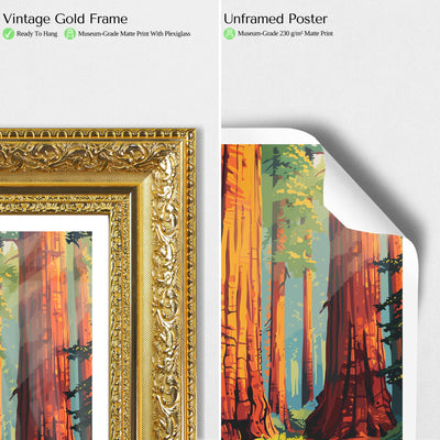 Redwood National Park Poster – Vintage Forest Wall Art - Wanderlust Posters