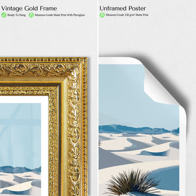 White Sands National Park Poster – Minimalist Desert Dunes Art - Wanderlust Posters
