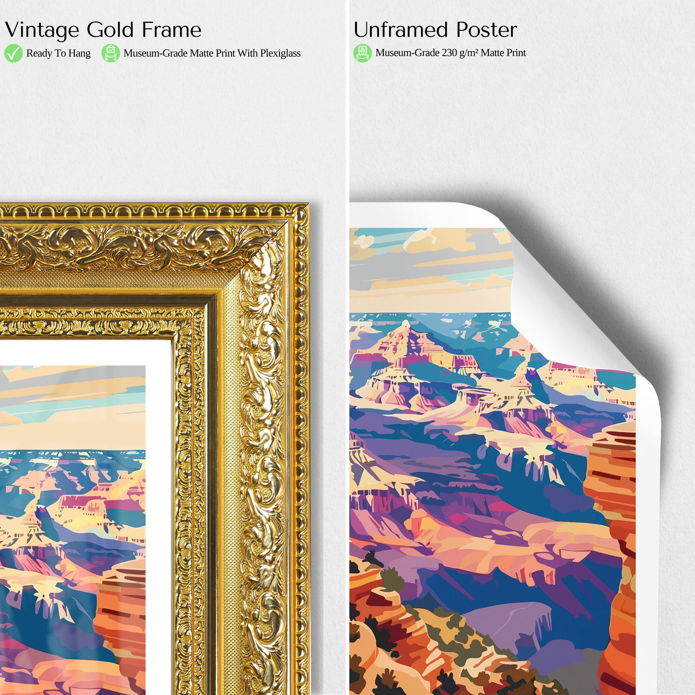 Grand Canyon National Park Poster – Vintage Arizona Desert Wall Art - Wanderlust Posters