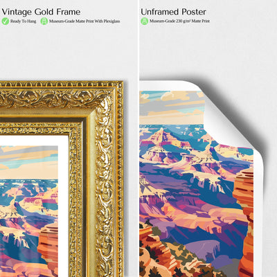 Grand Canyon National Park Poster – Vintage Arizona Desert Wall Art - Wanderlust Posters