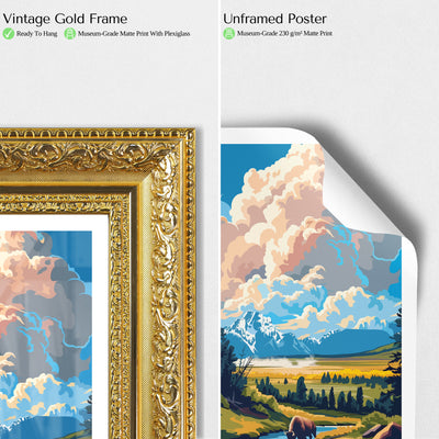 Yellowstone National Park Poster – Vintage National Park Art Print - Wanderlust Posters