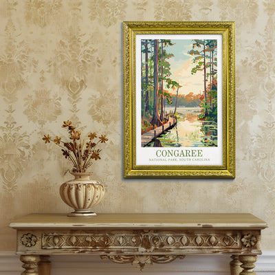 Congaree National Park Poster – Scenic Vintage Nature Print - Wanderlust Posters
