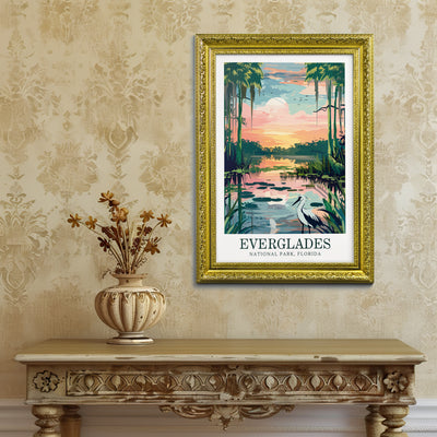 Everglades National Park Poster – Sunset Swamp Scene Art Print - Wanderlust Posters