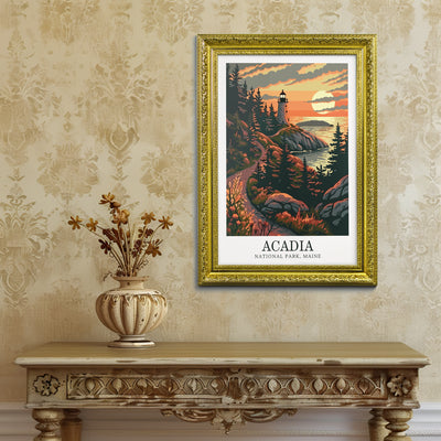 Acadia National Park Poster – Maine Travel Wall Art - Wanderlust Posters