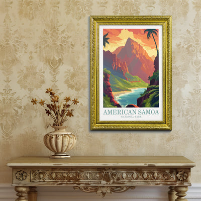 American Samoa National Park Poster - Retro Island Wall Art Print - Wanderlust Posters