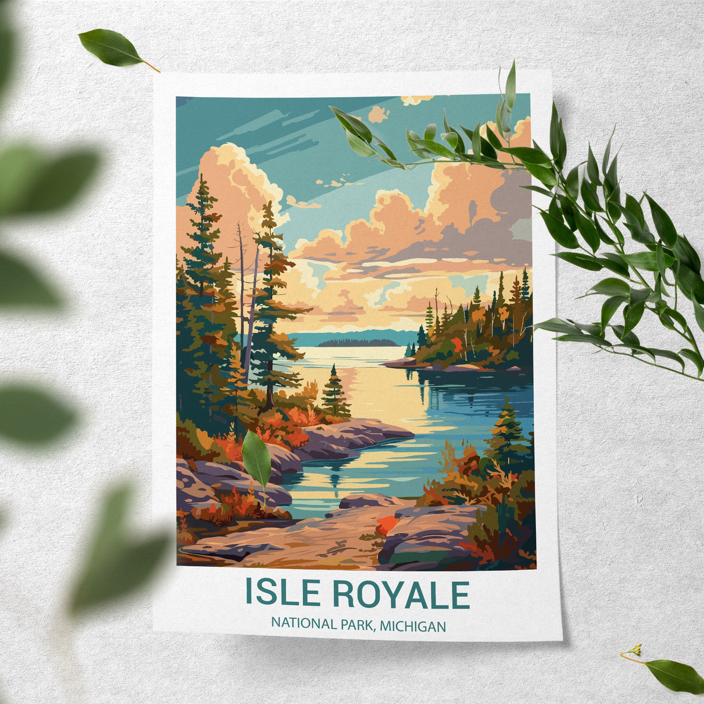 Isle Royale National Park Poster – Vintage Michigan Wilderness Print - Wanderlust Posters