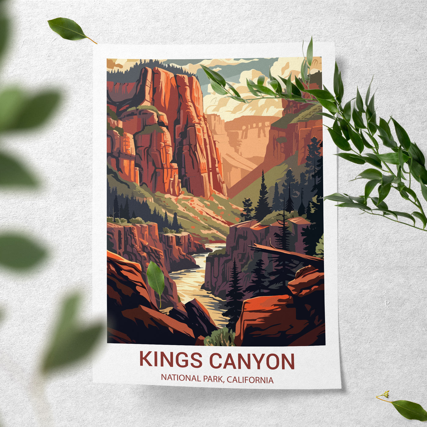 Kings Canyon National Park Poster – California Canyon Landscape Wall Print - Wanderlust Posters